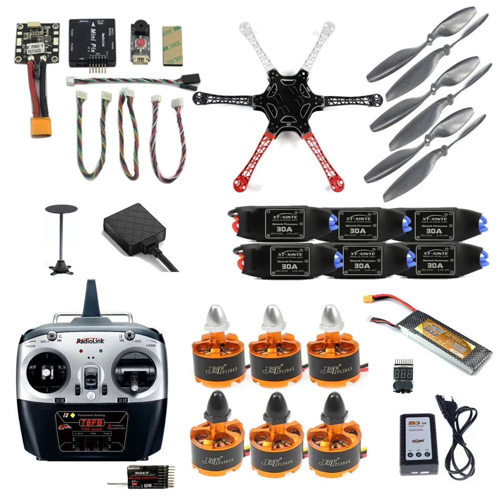 2.4G 8CH F550 RC DIY Quadcopter Unassemble Kit, RBEF: radiolink da;1stt' dSilp1