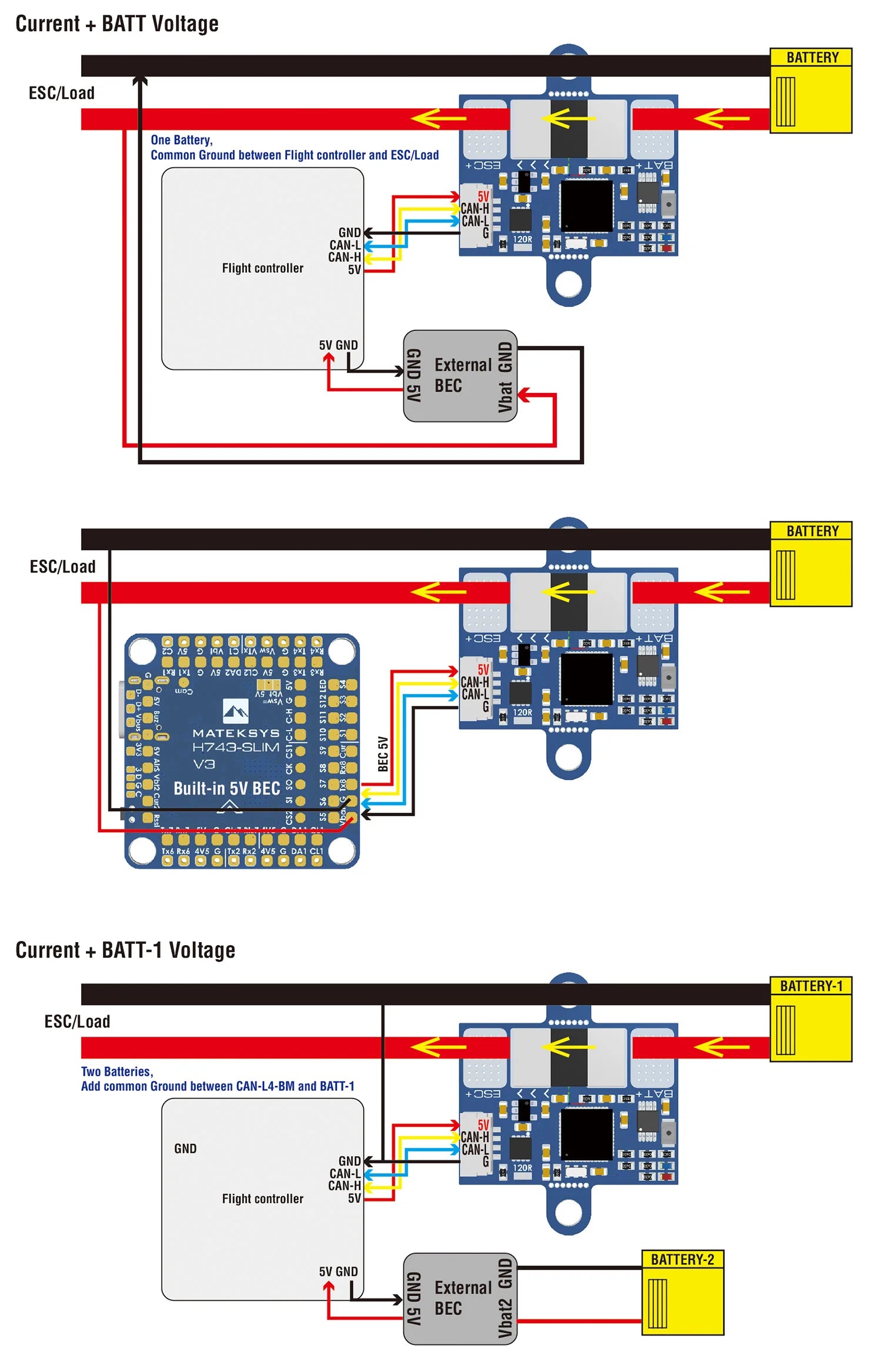 MATEK  CAN-L4-BM, if the CAN wires are too long, bridge the “120R” jump