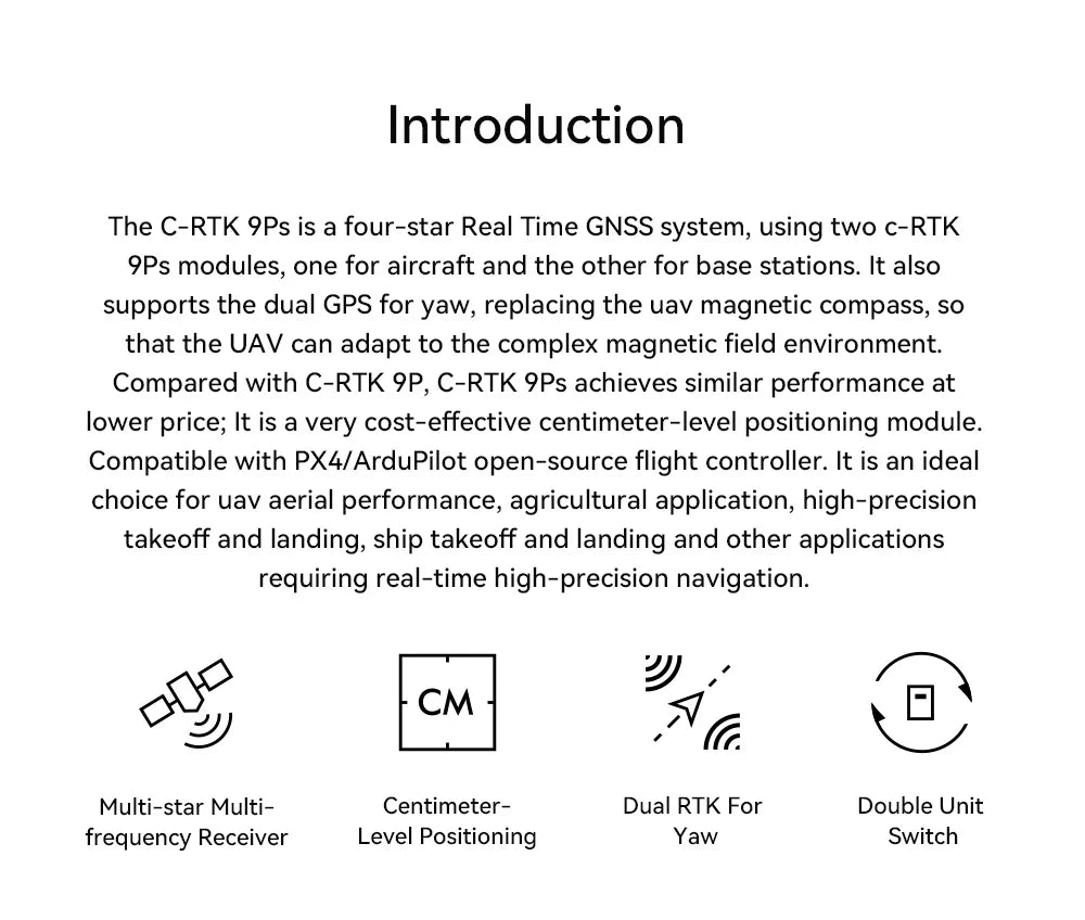 CUAV Dual RTK 9Ps For Yaw GPS, CUAV Dual RTK 9Ps
