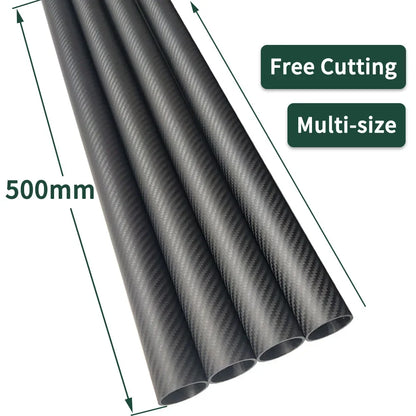 2pcs 500mm Carbon Fiber Tube - High Composite Hardness Material 3K Twill Matte OD4-30mm Pipes Drone Arm For Plant Protection Aircraft