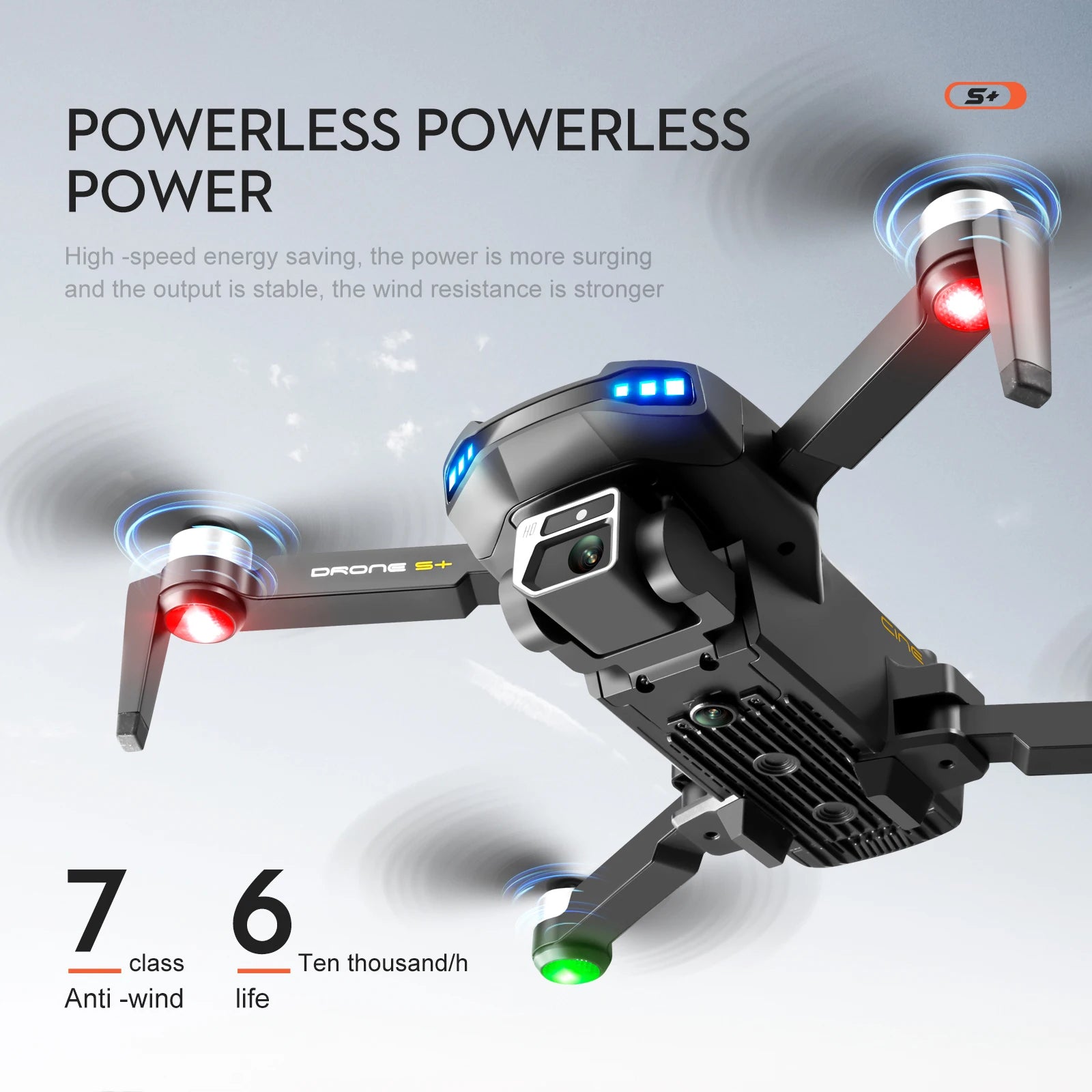 S+ GPS Drone - 6K HD Dual HD Camera Laser Obstacle Avoidance Aerial Photography Brushless Motor Foldable Drone Quadcopter RC Distance 1200M Professional Camera Drone 22 S+ GPS Drone, DRONG 55 class Ten thousand/h Anti-wind life, the power is more sur
