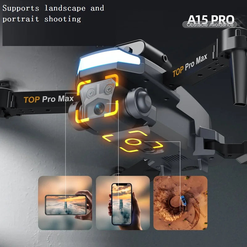 A15 Drone, Supports landscape and portrait shooting 415 RRQ Pro ToP