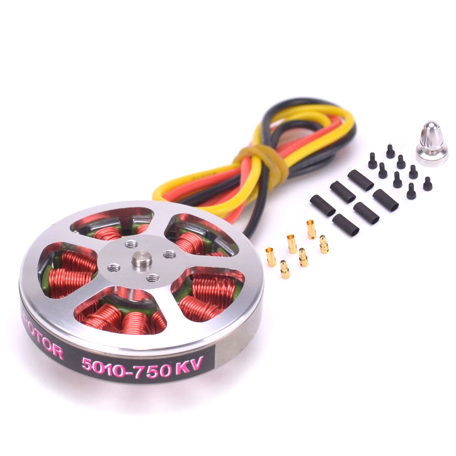 5010 360KV / 750KV High Torque Brushless Motors For ZD850 ZD550 ZD680 S550 MultiCopter / QuadCopter / Multi-axis Aircraft 15 features: 1.Machined aluminum front housing with four fan-style cooling holes that pump