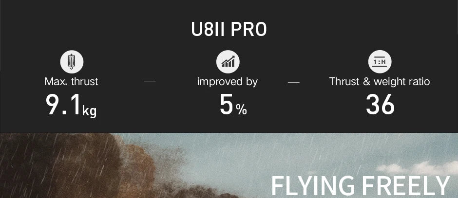 T-motor U8II PRO KV100 Brushless Motor 9.1KG Thrust high IP leve Efficient For Hexacopter Quadcopter UAV RC Drone 6 T-motor U8II PRO KV100 Brushless Motor SPECIFICATION