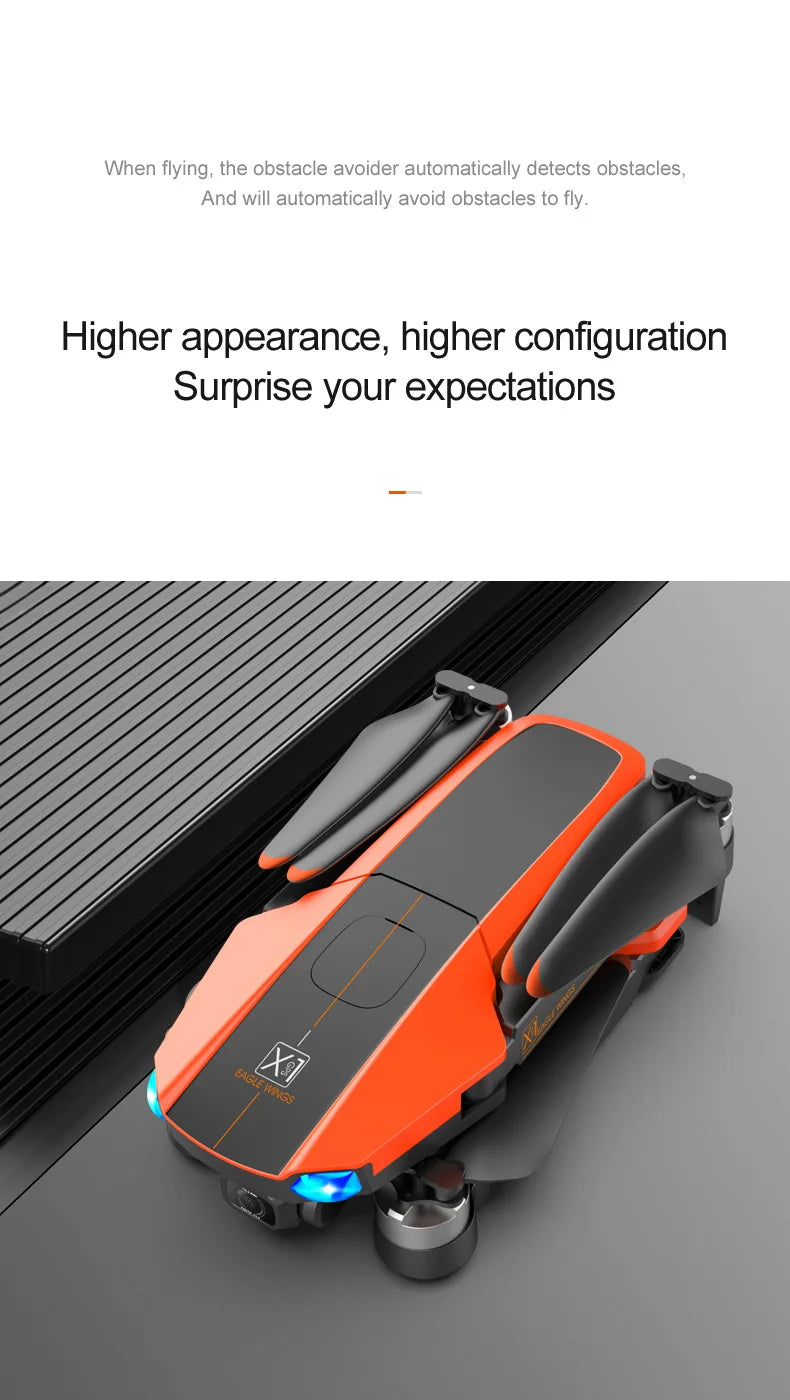 MS-712 Drone - GPS 5G 3-Axis Gimbal 8K HD UHD Camera Support TF Card Helicopter Brushless Motor FPV Quadcopter Aircraft Professional Camera Drone 30 MS-712 Drone, when flying, the obstacle avoider automatically detects obstacles . Xz EAGLE