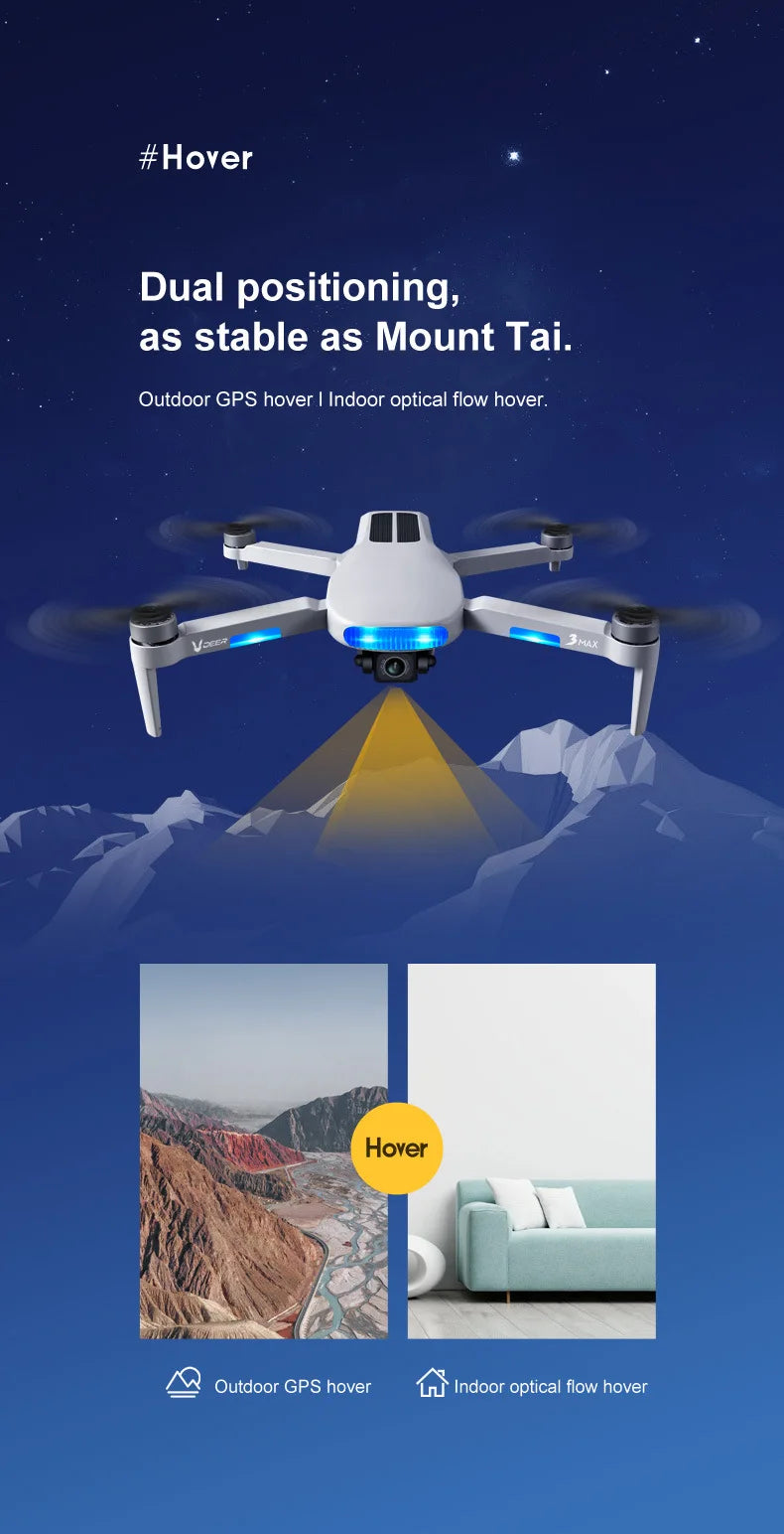 2023 New LU3 Max GPS Drone - 8K HD Dual Camera 5G Wifi FPV Optical Flow Brushless Motor Folding Quadcopter RC Distance 800M Gift Toys Professional Camera Drone 28 2023 New LU3 Max GPS Drone, #Hover Dual positioning; as stable as Mount Tai: Outdoor GPS