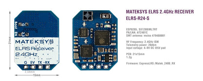 MATEK ELRS-R24-S, RF Frequency: 2.4GHz ISM Telemetry power: 2Odb