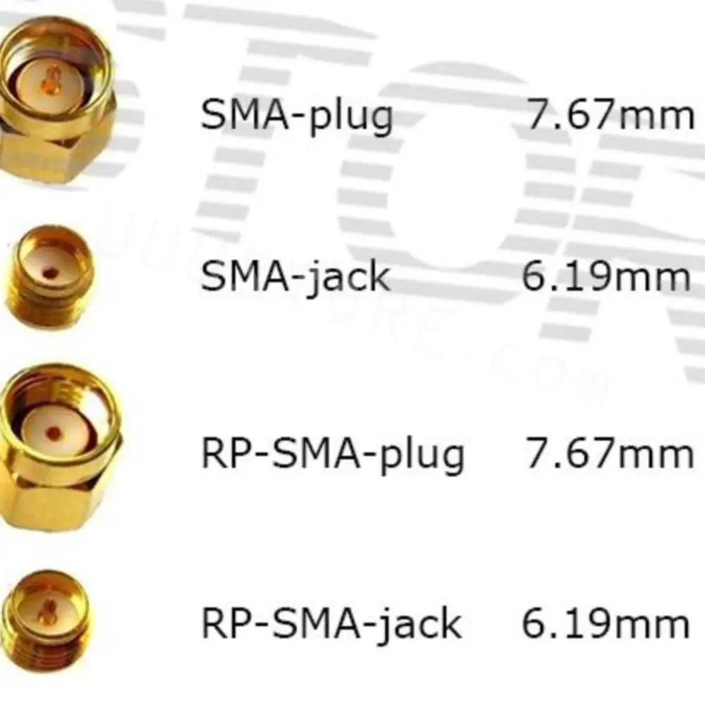 SMA-jack 6.19mm RP-SMA-plug 7.67mm 