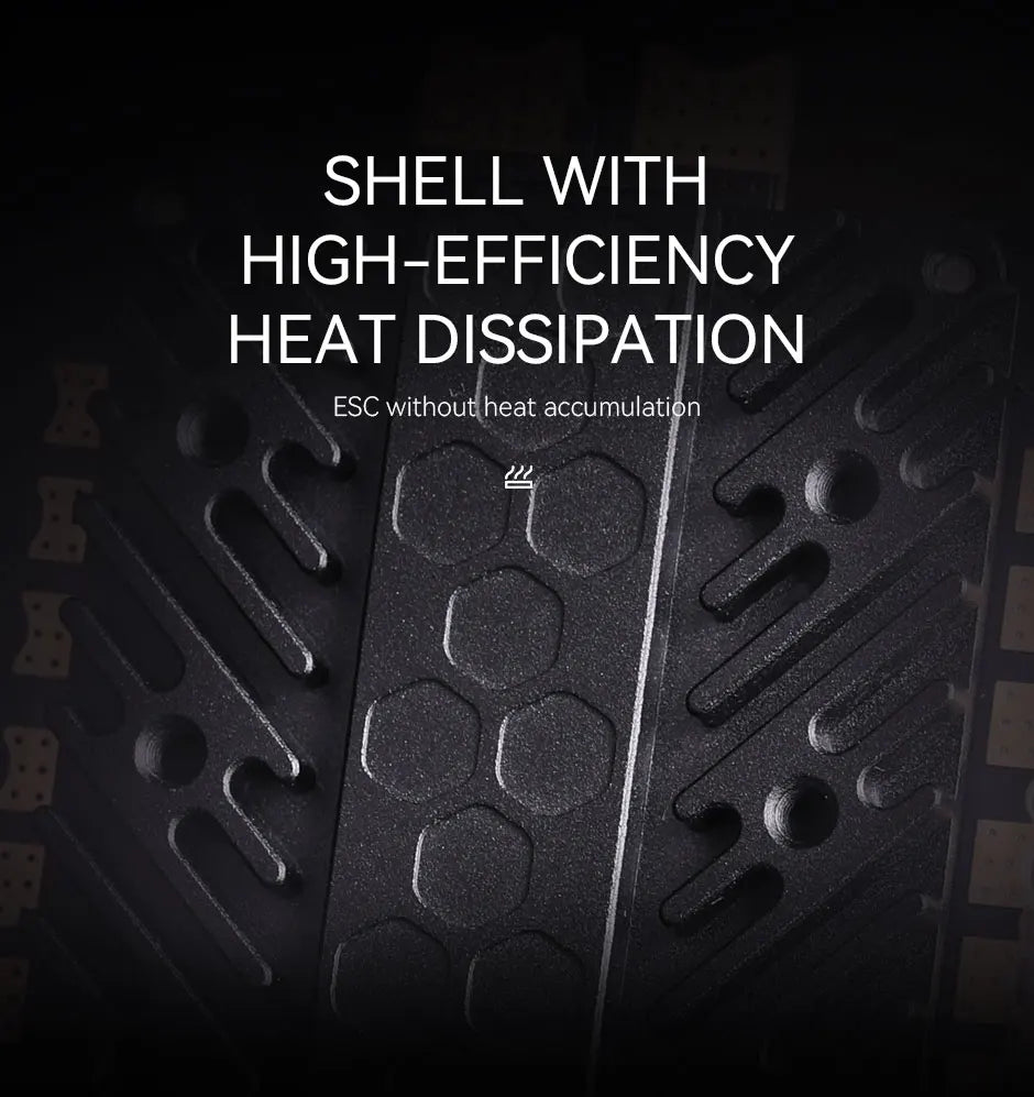 T-MOTOR 8IN1 CINE F7 60A STACK - INTEGRATED STACK stable structure design Full- connector 7 T-MOTOR 8IN1 CINE F7 60A STACK, SHELL WITH HIGH-EFFICIENCY HEAT DISSIPATION ESC without