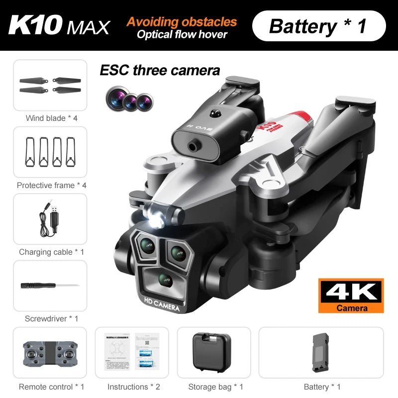 K11 Max Drone, K1O MAX Avoiding obstacles Battery 1 Optical flow