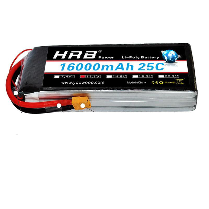 Акумулятор HRB Lipo 3S 11,1 В 16000 мАг - 25C XT60 T EC2 EC3 EC5 XT90 XT30 для іграшок на радіоуправлінні автомобіля Вантажівка Monster Boat Drone