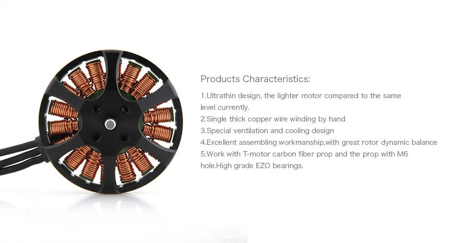 T-motor MN4004 KV300 KV400 Outrunner Brushless Motor - 1.3KG Thrust Antigravity motor For Heavy Multicopter rotor Quadcopter Helicopter 8 T-motor, copper wire winding by hand 3.Special ventilation and cooling design .