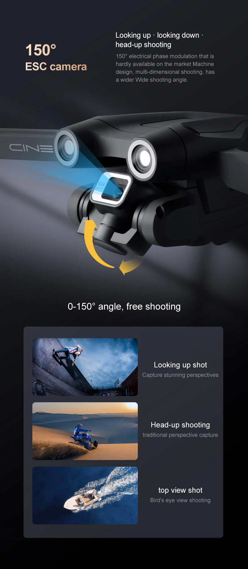 Z908 MAX Drone - 4K HD Professional Dual Camera Optical Flow Brushless 2.4G WIFi Obstacle Avoidance Quadcopter Dron Toy 29 Z908 MAX Drone, head-up shooting 1500 1508 electrical phase modulation that is