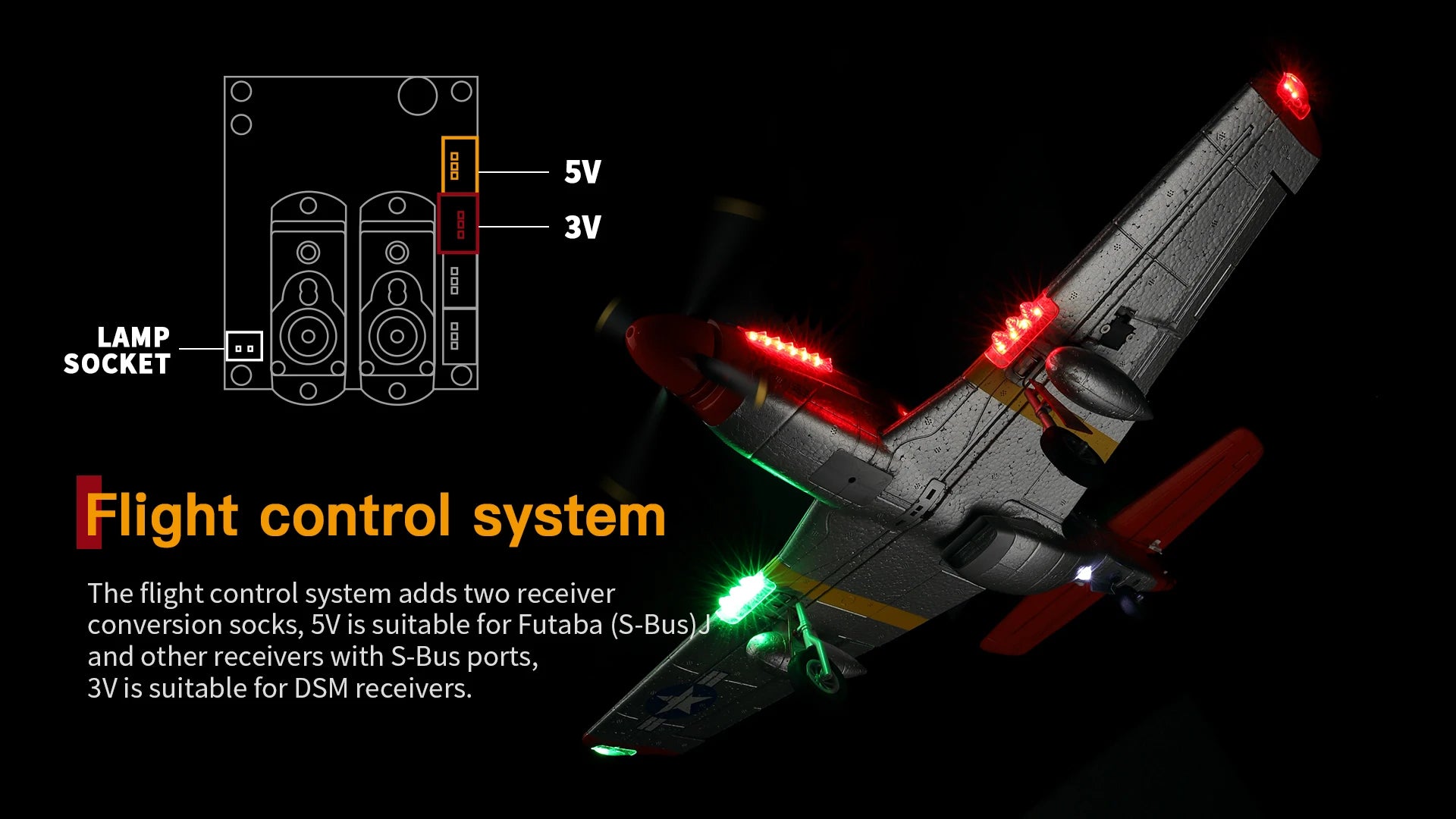 WLtoys A280 Brushless Motor RC Airplane, SV is suitable for Futaba (S-Bus) and other receivers with