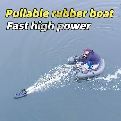 The 12V GPS RC boat has advanced features like 99-point positioning, long-range control, high load capacity, and LED lights for night sailing.