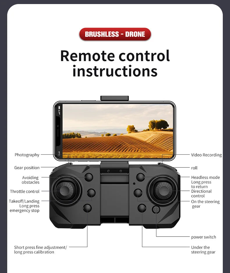 S178 L818 Drone - Photography Drone 8K Remote Control Development Obstacle avoidance aerial photography quadcopter Toy 21 S178 L818 Drone, drone remote control instructions photography video recording . long press to return throttle