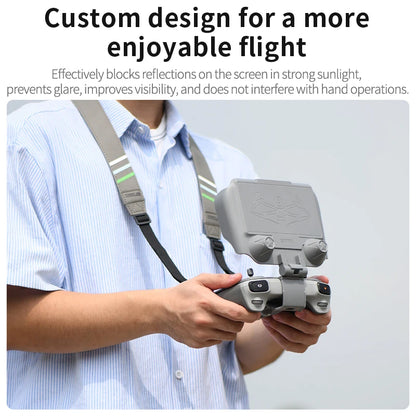 STARTRC 遮陽保護罩 適用於 DJI RC/RC 2 – 2合1螢幕保護遮陽罩，附掛繩，180° 可調