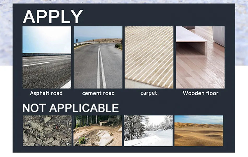 APPLY Asphalt road cement road carpet Wooden floor NOT APPLIC