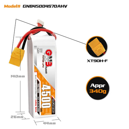 GNB 4S HV 15.2V 4500mAh 70C/140C Lipo Drone Battery