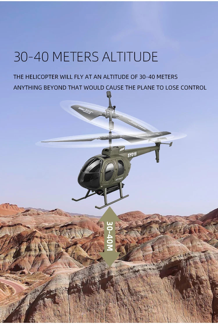 6Ch Rc Helicopter, 30-40 METERS ALTITUDE THE HELICOPTER WILL FLY AT 