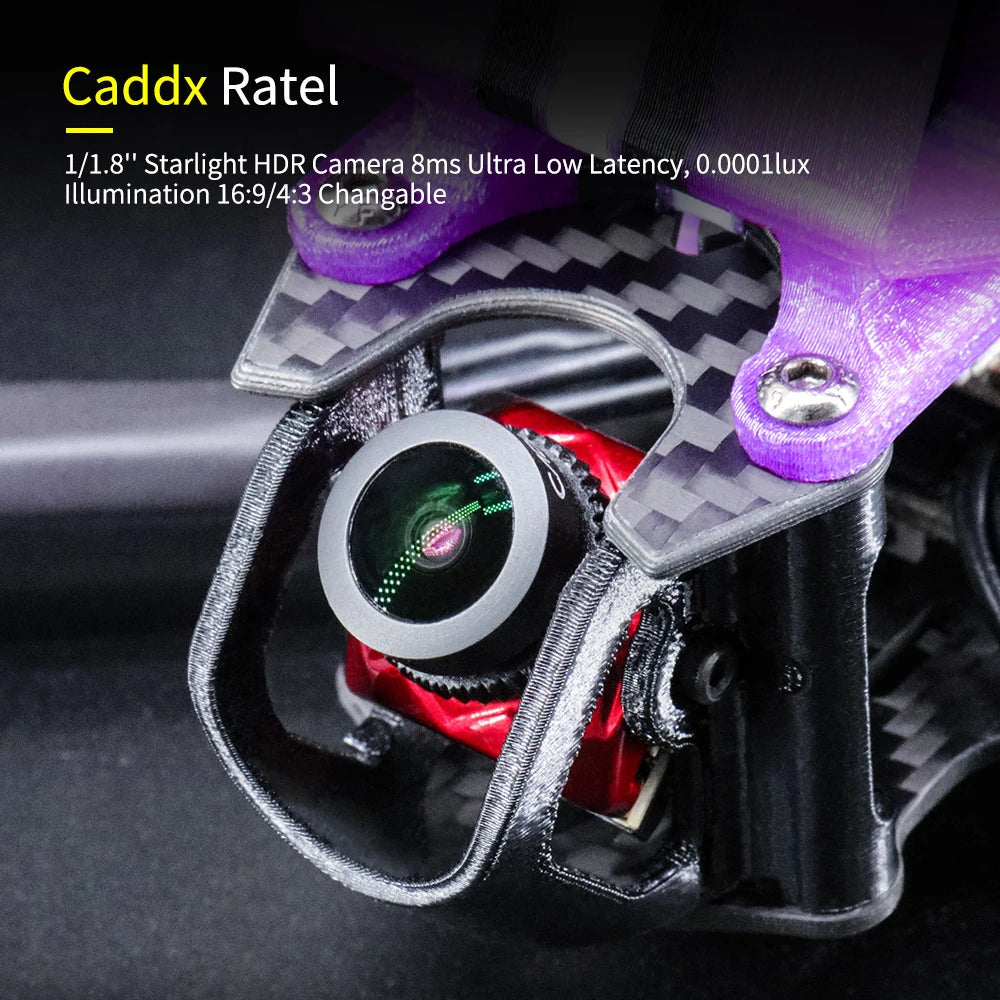 TCMMRC LAL5 Racing Drone, Caddx Ratel 1/1.8" Starlight HDR Camera 8ms Ultra Low