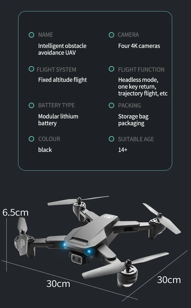 S186 Drone, name camera intelligent obstacle four 4k cameras avoidance uav