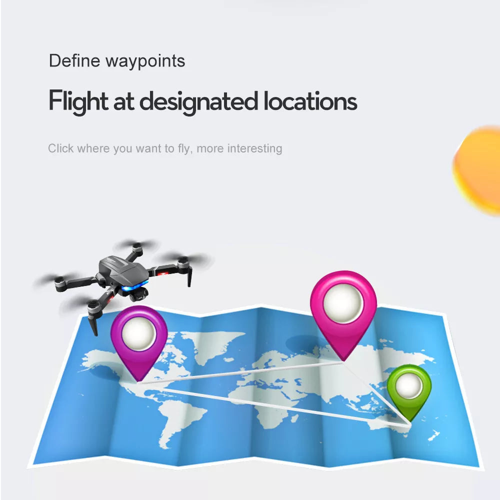 LSRC S7S Drone 5G WIFI 3-axis Real 4K HD Wide Angle Camera Drone Professional Camera Drone 20 LSRC S7S Drone, Define waypoints Flight at designated locations Click where you want to fly, more