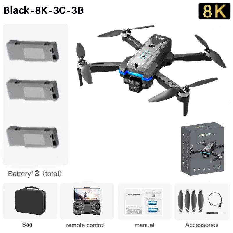 S8S Drone, Black-8K-3C-3B 8K Battery" Accessories Bag .