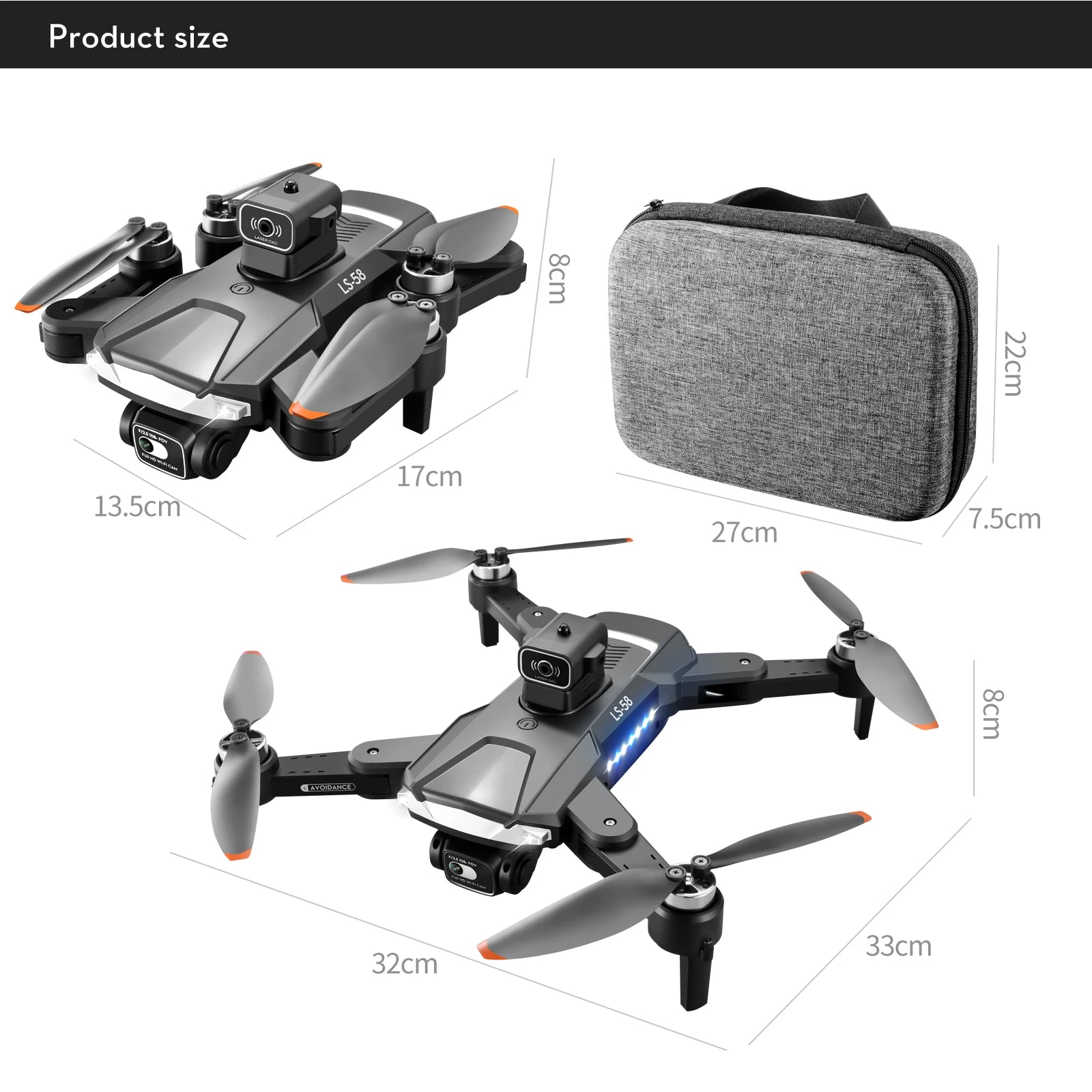 LS58 Drone - 4K CameraFPV GPS 5G WIFI Professional Foldable Quadcopter 1.2 KM Range Remote Control Helicopters Toy Gift 43 LS58 Drone - 4K