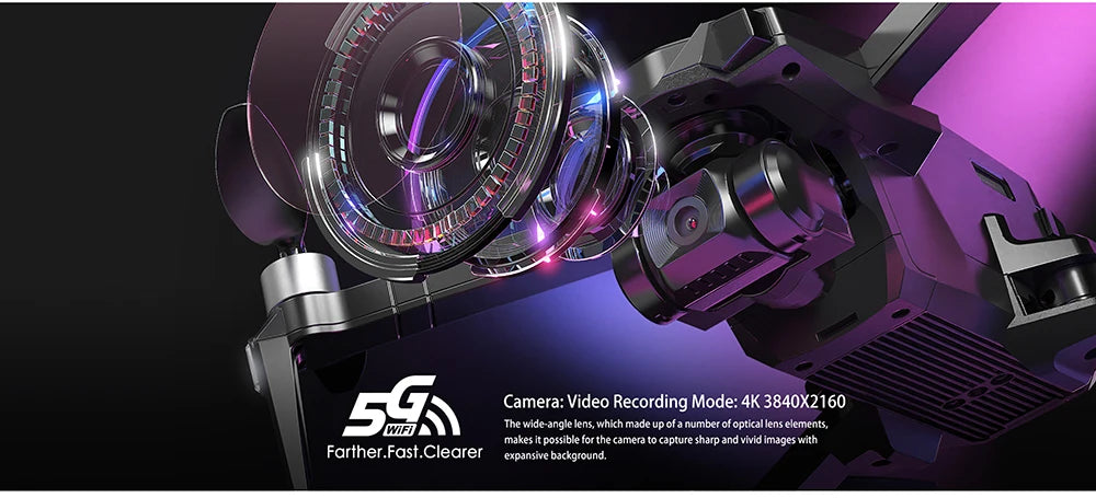 B18 Pro Drone - GPS 4K HD Dual Camera Three-Axis EIS Gimbal 5G Wifi FPV Folding Quadcopter Remote Control Distance 3000M Gift Toy Professional Camera Drone 22 B18 Pro Drone, widc-anglc lens, made up of a number of opticallen