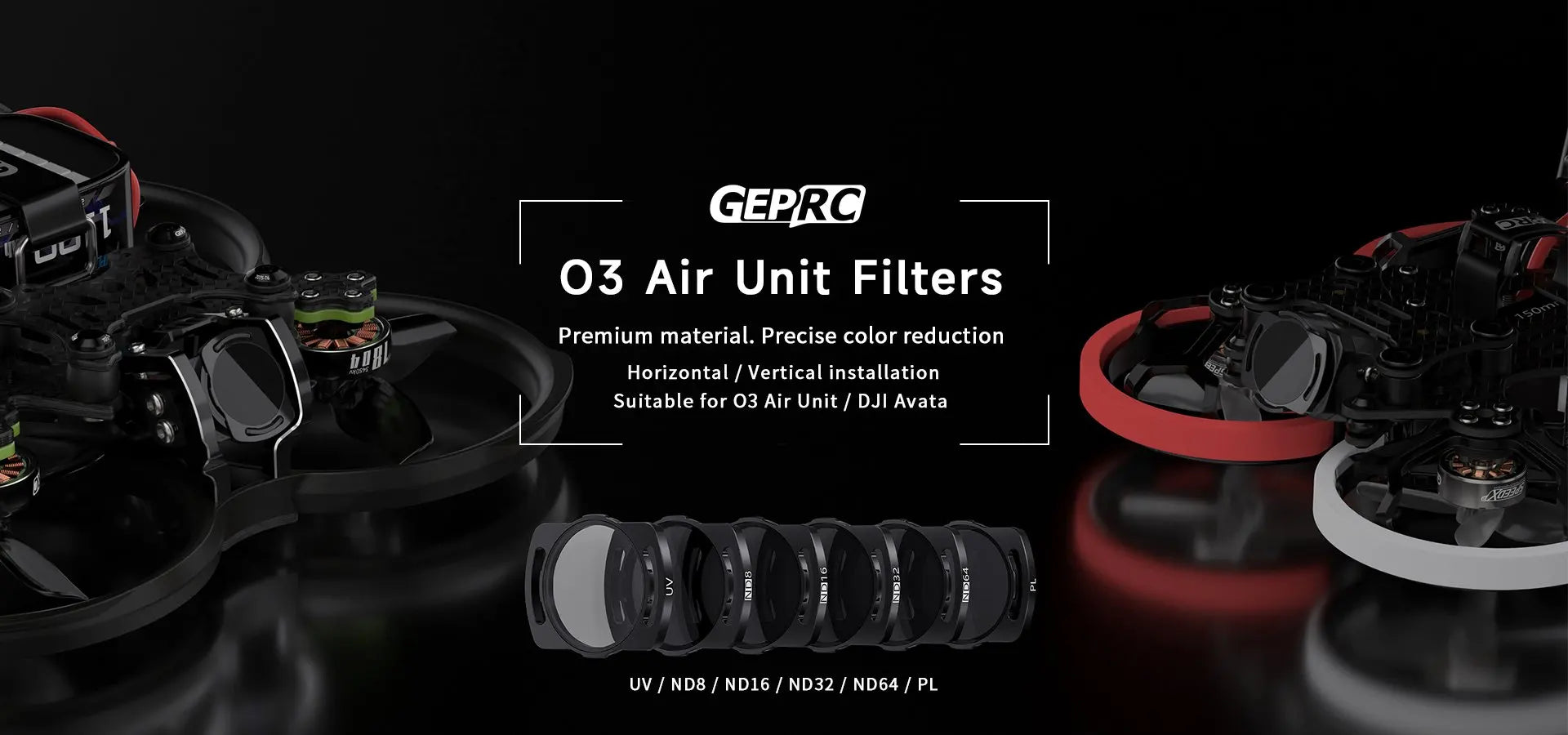 GEPRC O3 Air Unit ND Filter, GEPRC 03 Air Unit Filters 68 Premium material: Precise color reduction