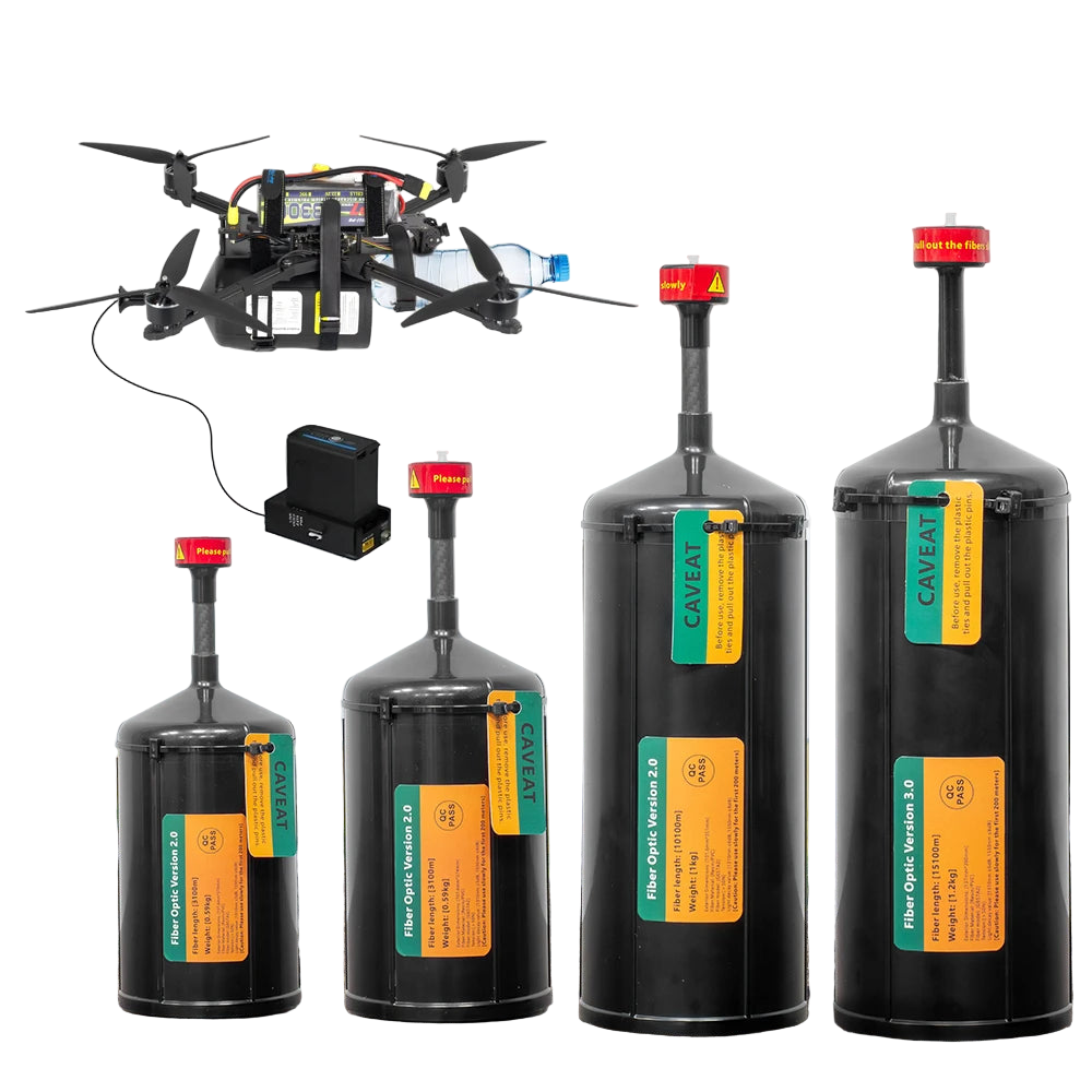 FPV Optical Fiber Image Data Relay Extender Module 0.26mm, 3–20KM Reel, Anti‑Interference SKY End