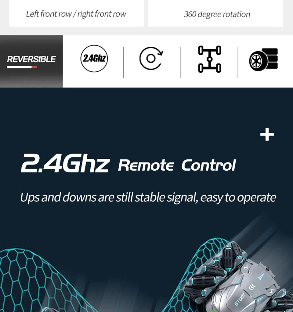 4WD RC Car Drift Stunt Car, 24Ghz Remote Control and downsare still stable signal, easytooperate