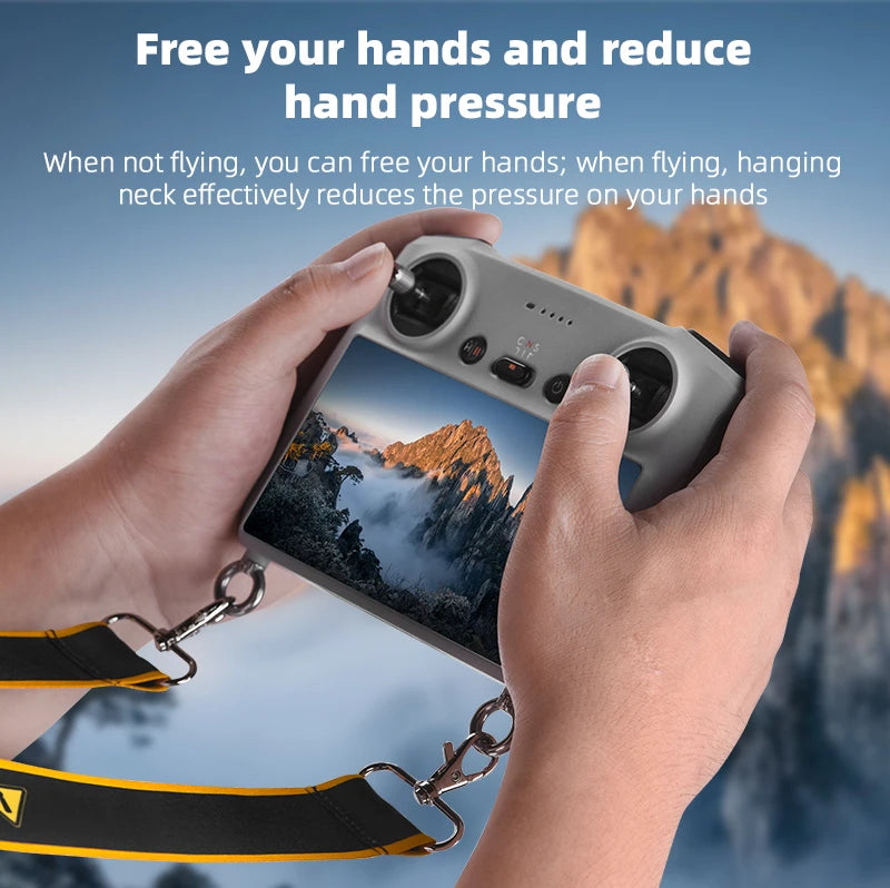 Remote Controller Lanyard for DJI Mini 3 PRO, hanging neck effectively reduces the pressure on your hands when not flying . when flying, you