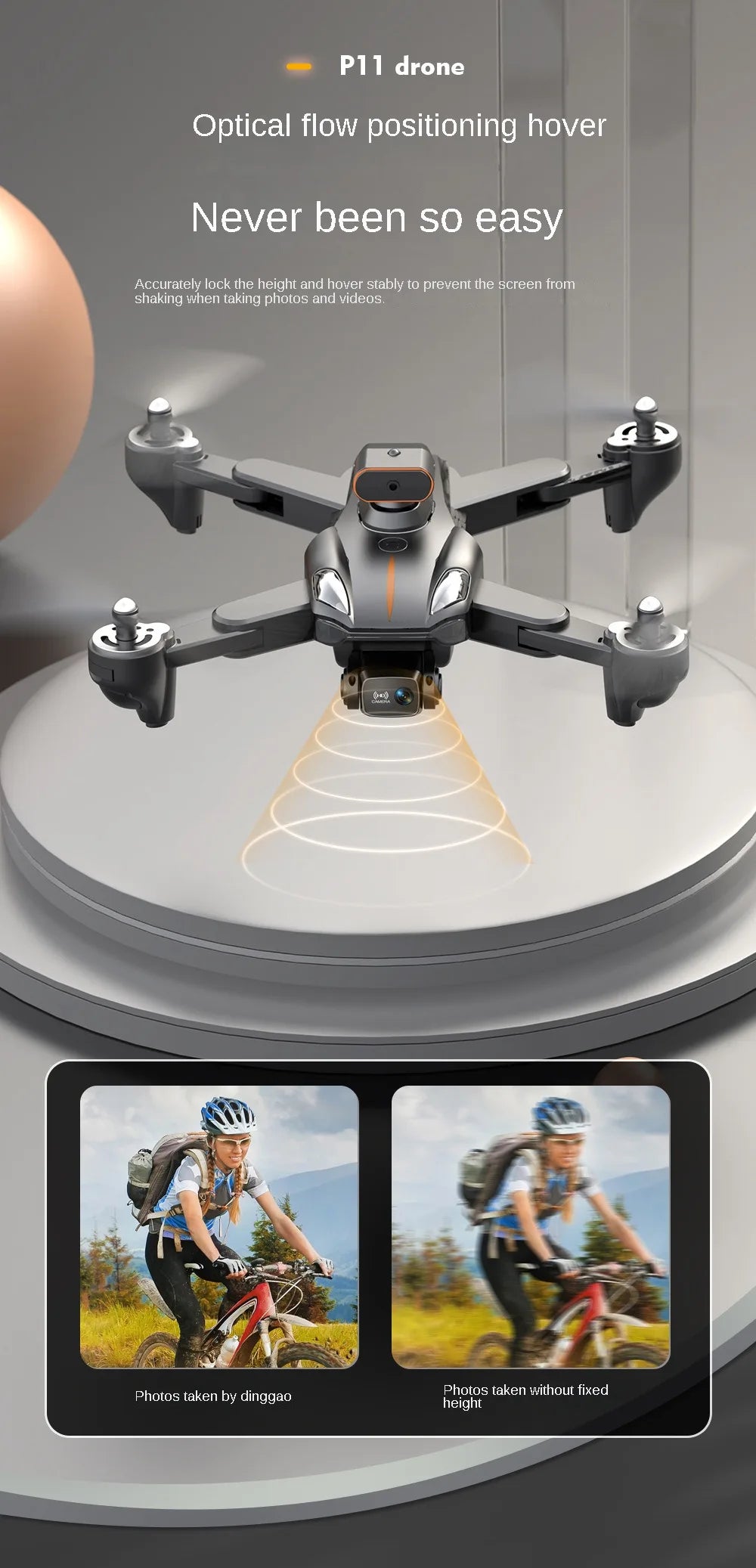 P11 Drone - GPS rc distance 2km 8K HD dual camera with 5G WIFI wide angle FPV real-time transmission professional drone 27 P11 Drone, p11 drone optical flow positioning hover never been so easy accurately lock