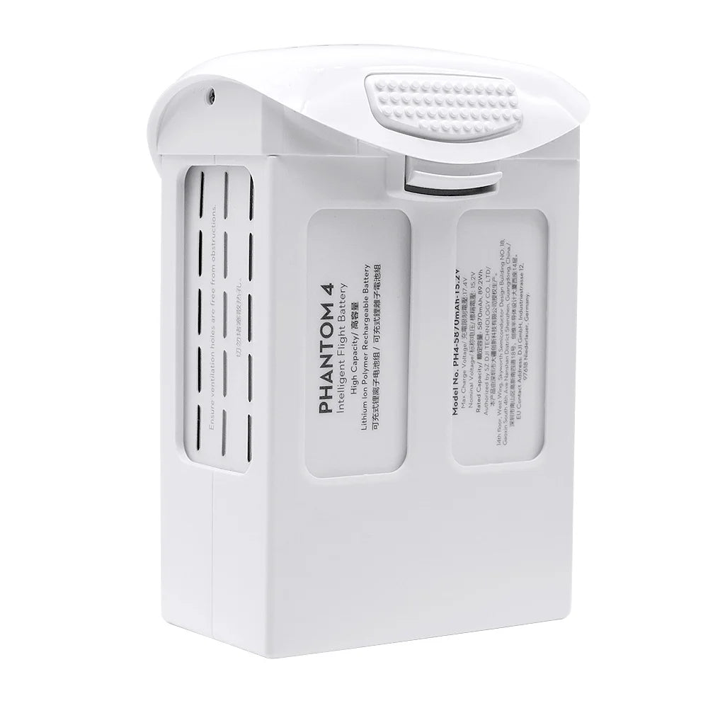 New Phantom 4 Pro battery - 15.2 V 5870mah LiPO 4S Battery for Phantom 4 series drone accessories Flight time 30 minutes Modular Battery 8 New Phantom 4 Pro battery, Phantom 4 battery SPECIFICATIONS flight duration : 30 minutes Voltage :