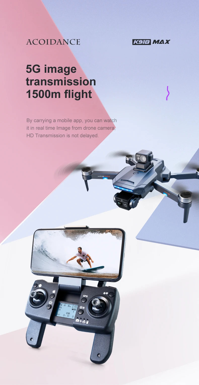 XYRC K918 MAX GPS Drone - 4K HD Professional Obstacle Avoidance 8K HD DualHD Camera Brushless Foldable Quadcopter RC Distance 1200M Professional Camera Drone 29 XYRC K918 MAX GPS Drone, mobile app allows you to watch drone in real time . transmission is not delayed: Q4