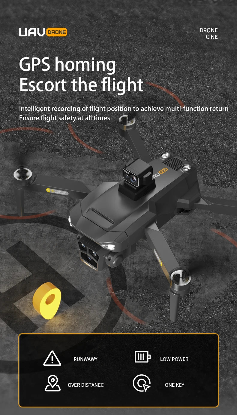 P20 GPS Drone, Ensure flight safety at all times RUNWAWY LOW POWER OVER