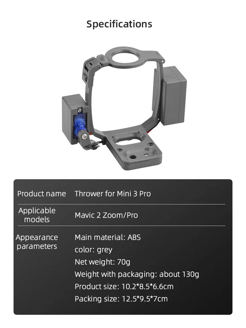 Specifications Thrower for Mini 3 Pro Applicable Mavic 2 Zoom/Pro models App
