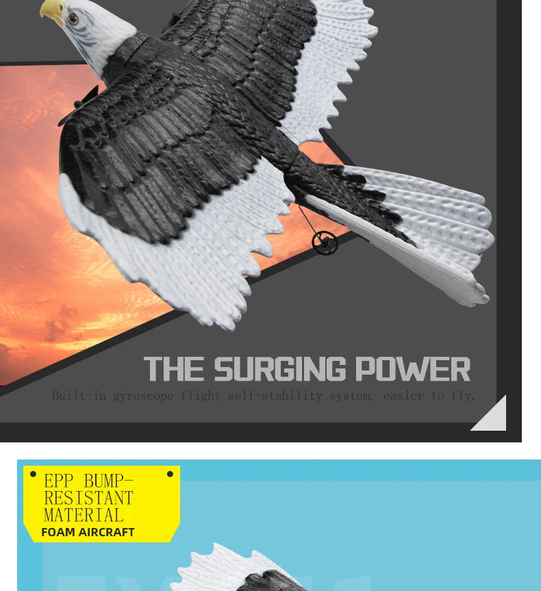 FX651 Simulation Wingspan Eagle Aircraft - 405mm 2.4G Radio Control Remote Control Glider Airplanem RC Foam Plane Toys for Children Boys 22 FX651 Simulation Wingspan Eagle Aircraft, Builtrin gyToscope flight self-stability Sys Lem;