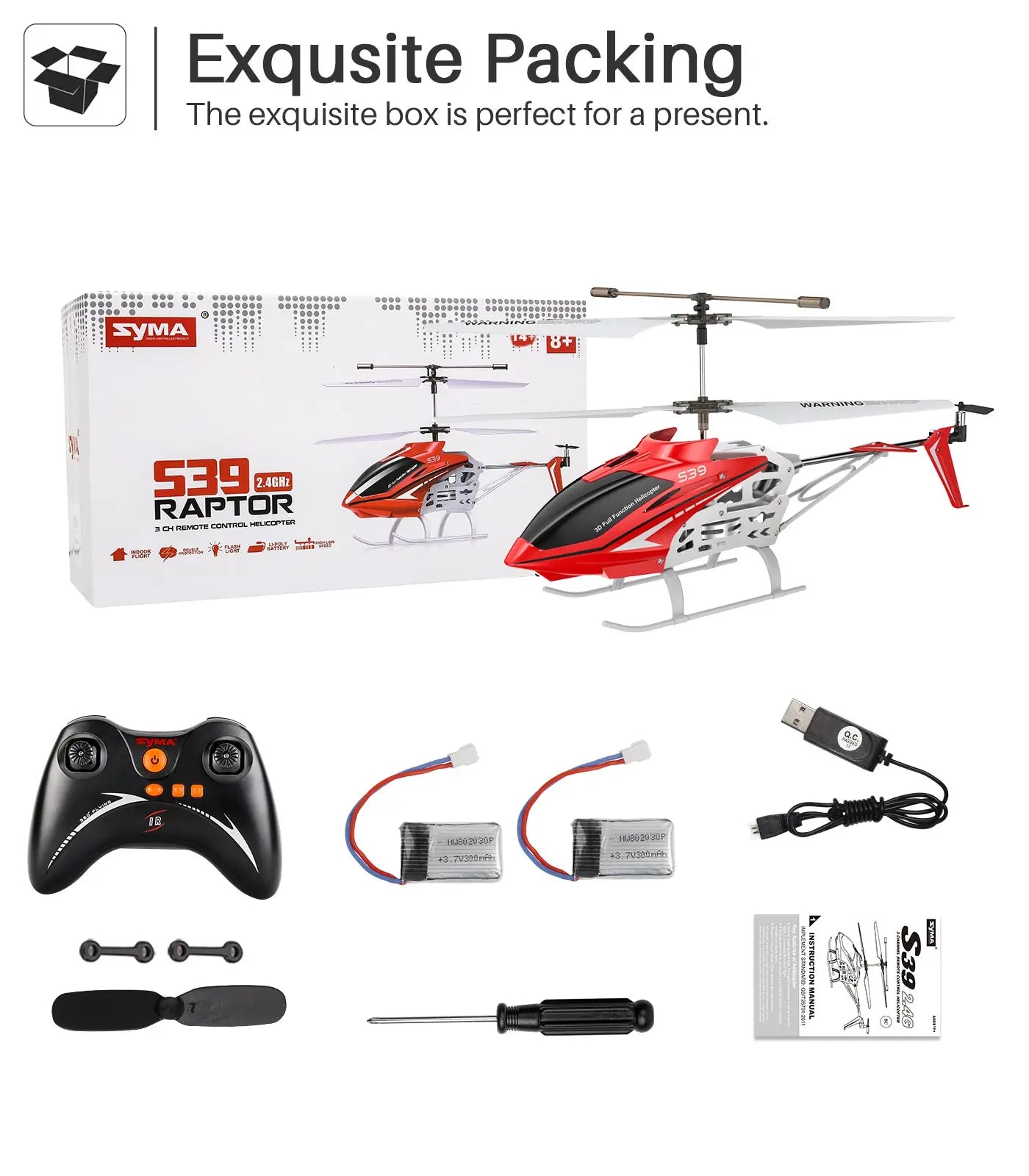 SYMA S39 RC Helicopter, SYMA [857 539 539 (2.4GHz RARTOR CH REMO