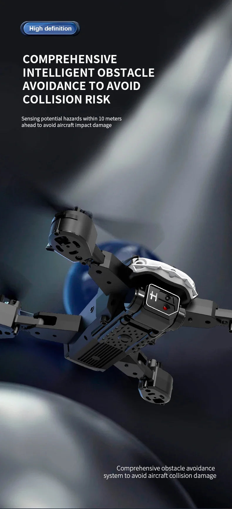 109L Drone - 8K 5G GPS Profesional HD Aerial Photography Dual-Camera Omnidirectional Obstacle Avoidance Quadrotor Drone 19 109L Drone, intelligent obstacle avoidance system to avoid aircraft collision damage . high definition