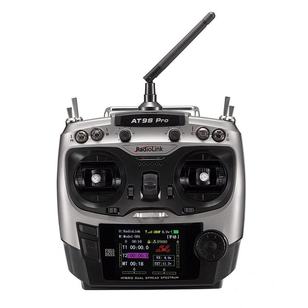 RadioLink AT9S PRO 2.4G 12CH DSSS FHSS Mode2 Transmitter W/R9DS Receiver for RC Model Airplane Drones - RCDrone