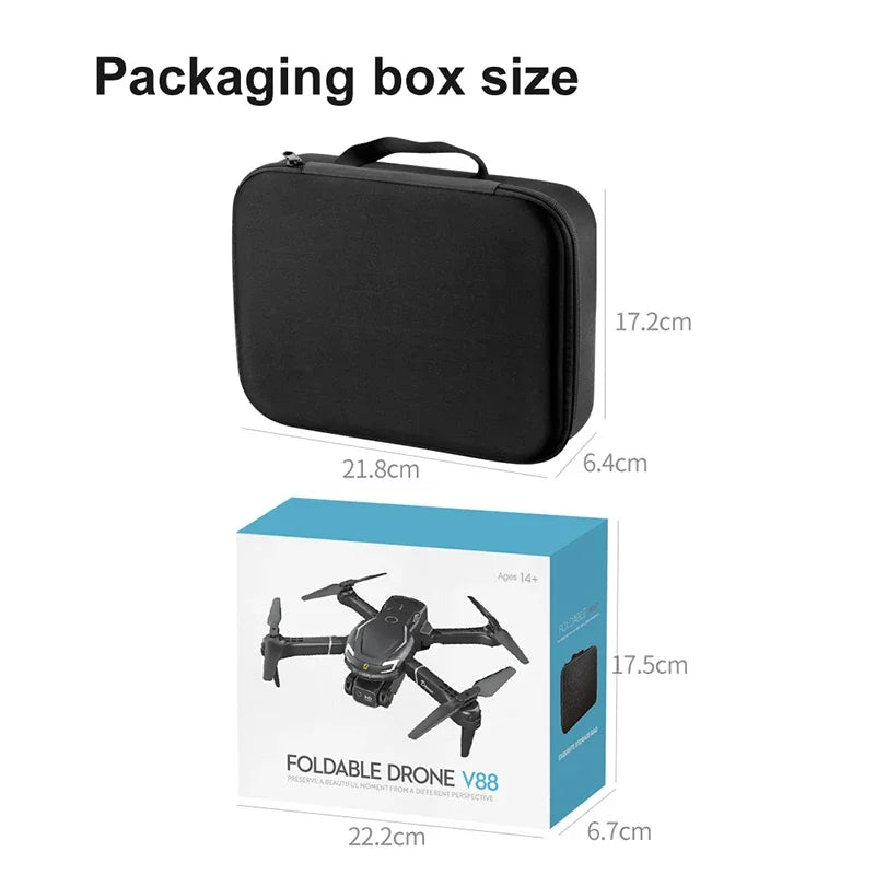 V88 Drone, packaging box size 17.2cm 21.8cm 6.4c