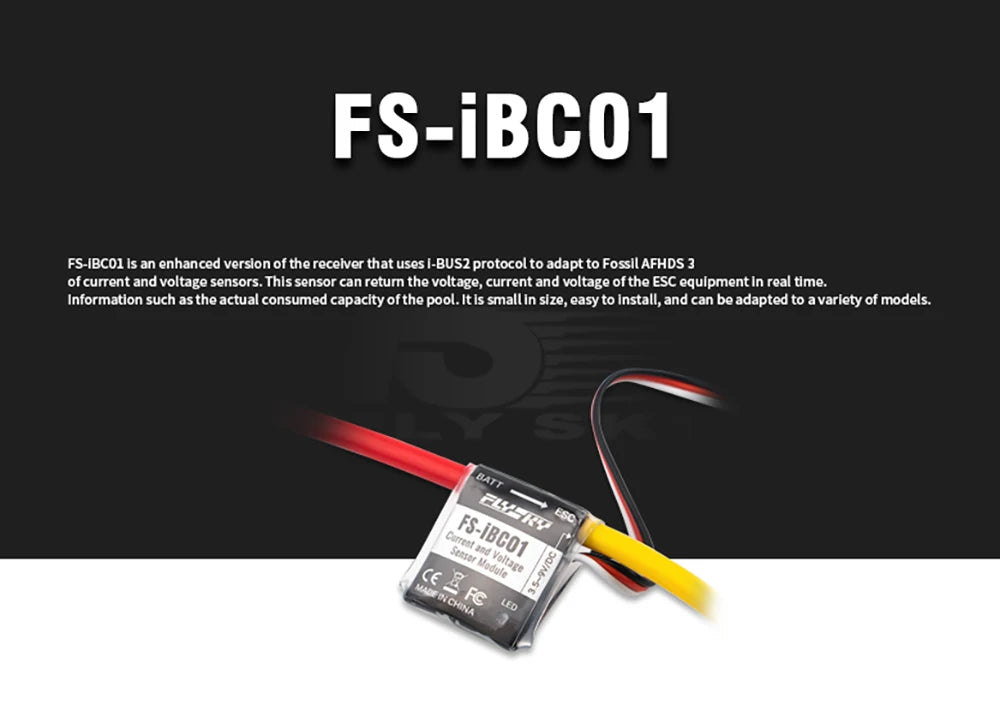 FLYSKY Fuchs FS-IBC01 current and voltage sensor, FS-iBCO1 is an enhanced verslon of therecelver that uses