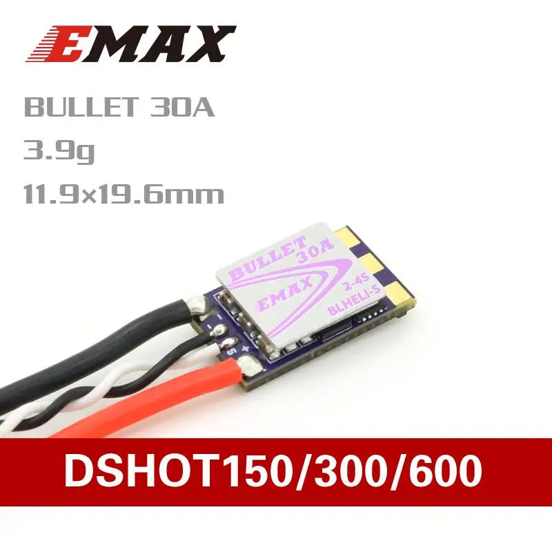 EMAX D-SHOT Bullet Series 30A 2-4S BLHELI_S ESC, EMAX BULLET 30A 3. 11.9x19.6mm DSHOT