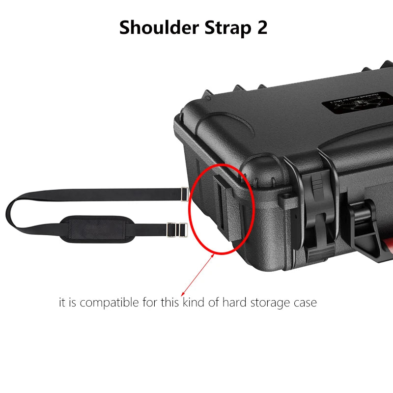 Shoulder Strap, Adjustable black shoulder strap compatible with various DJI hard case models.