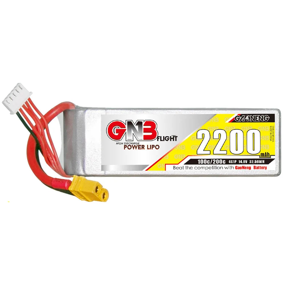 GNB 4S 14.8v 2200mAh 100C/200C Lipo Drone Battery, GNB 4S 14.8V 2200mAh 100C/200C Lithium Polymer (LiPo) drone battery