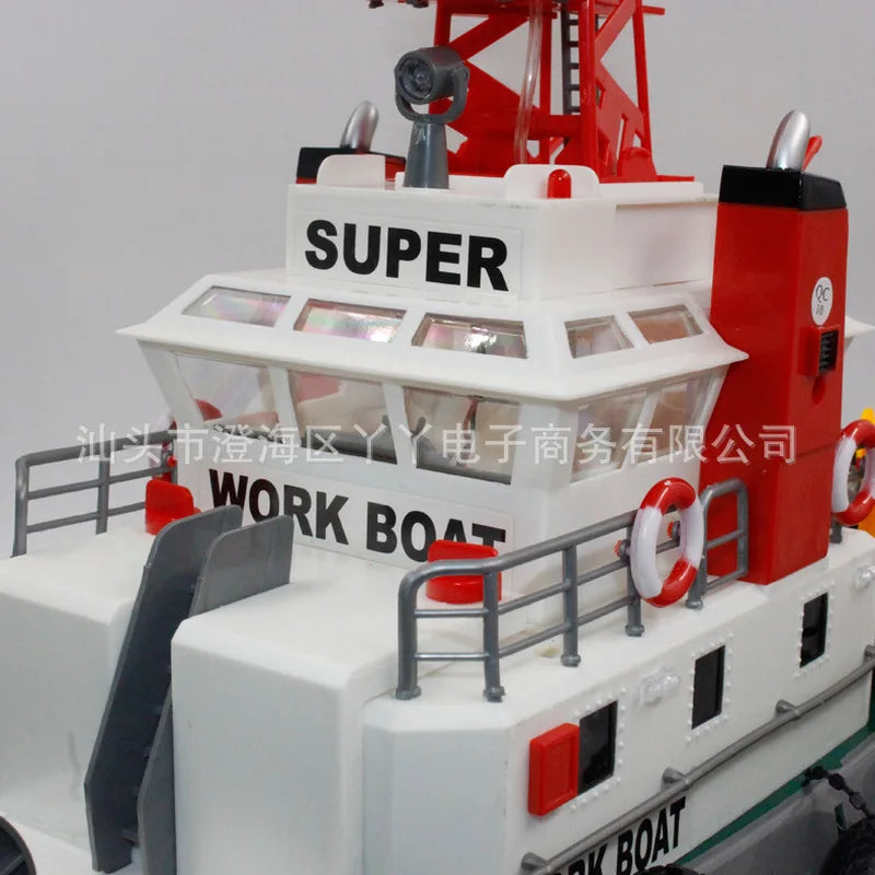 60cm Fire Rescue Water Spray RC Boat, A 60cm ready-to-go RC boat with 2.4G control, 10km/h speed, 100m range, designed for fire rescue and heavy-duty operations.