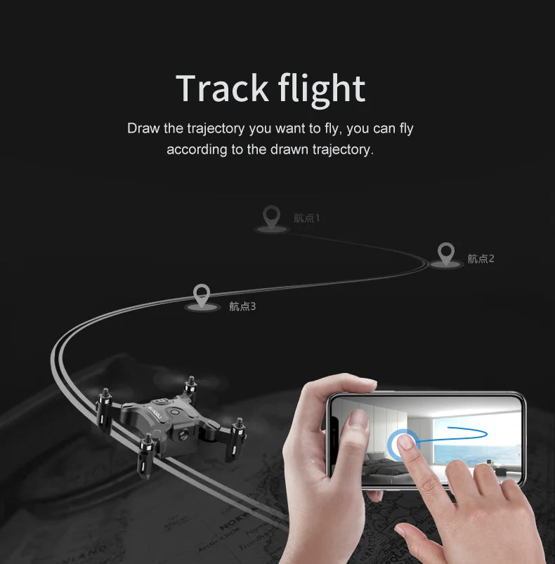 V2 Mini Drone - 4K 1080P HD Camera WiFi Fpv Air Pressure Altitude Hold Professional Foldable Quadcopter RC Drone Kid Toys GIft 28 V2 Mini Drone, track flight draw the trajectory you want to fly, you can fly according